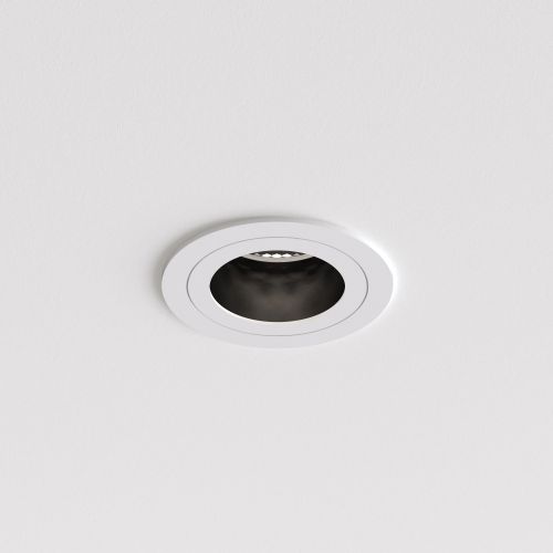 Astro Pinhole Slimline Round Fixed Fire-Rated IP65 Bathroom Downlight in Matt White 1434001