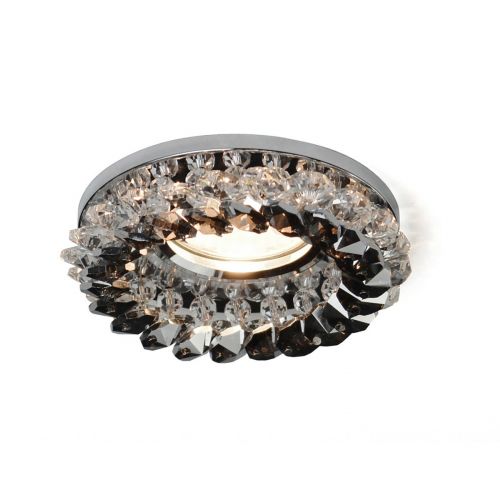 Diyas IL30805SM Crystal Cluster Recessed Downlight Round Complete Clear Smoked