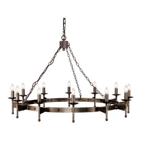 Elstead Cromwell 12 Light Hand Painted Bronze Finish Chandelier CW12